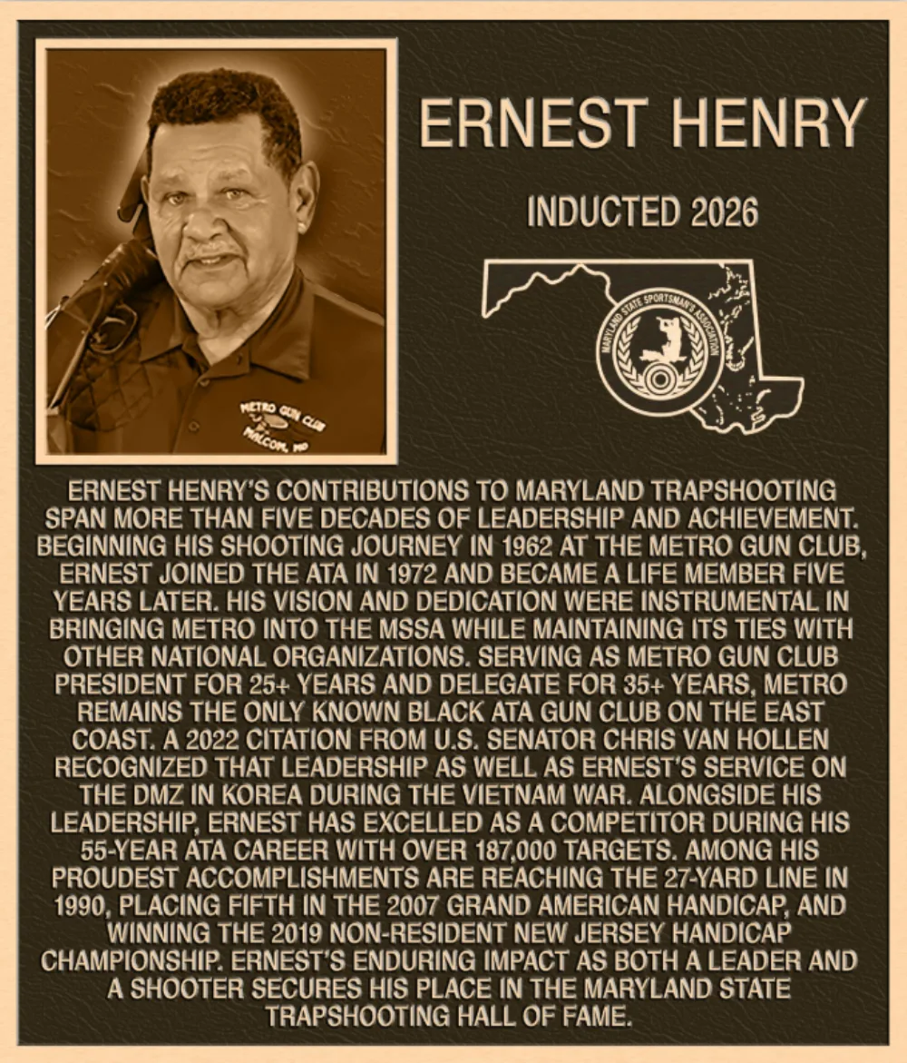 Hall of Fame plaque for Ernest Henry