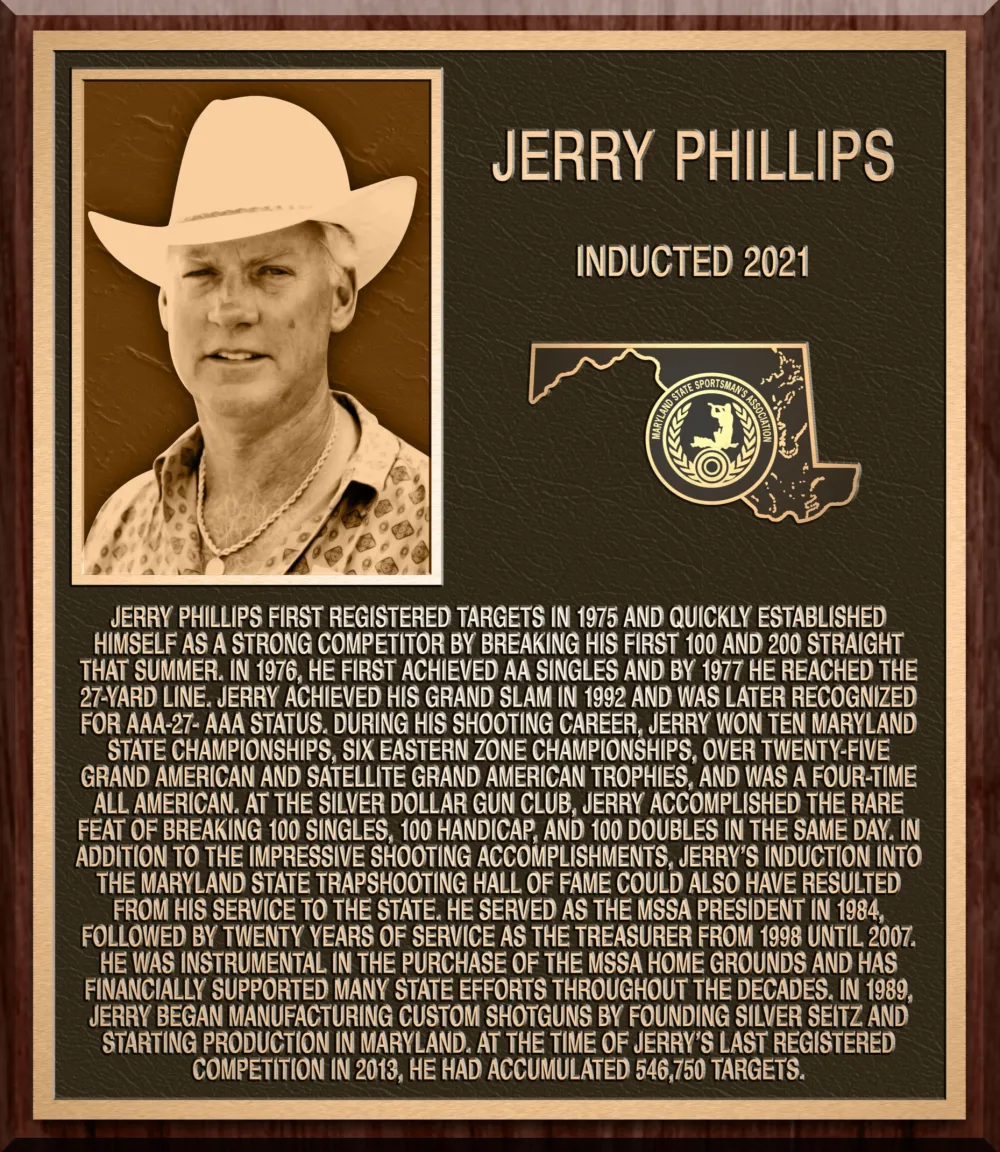 Hall of Fame plaque for Jerry Phillips